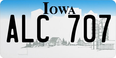 IA license plate ALC707