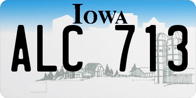 IA license plate ALC713
