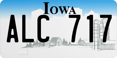 IA license plate ALC717