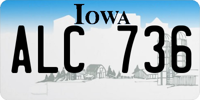 IA license plate ALC736
