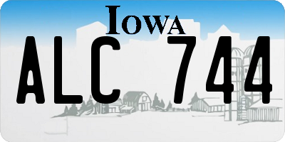 IA license plate ALC744