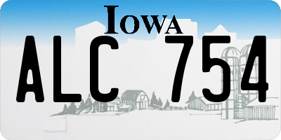 IA license plate ALC754