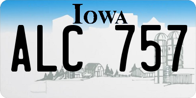 IA license plate ALC757