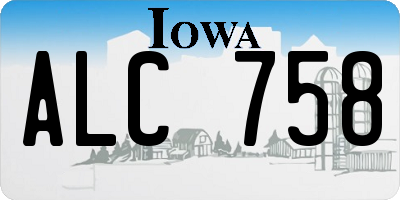 IA license plate ALC758