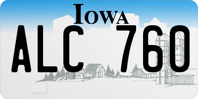 IA license plate ALC760