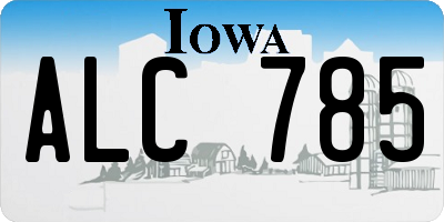 IA license plate ALC785