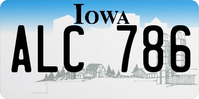 IA license plate ALC786