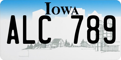 IA license plate ALC789