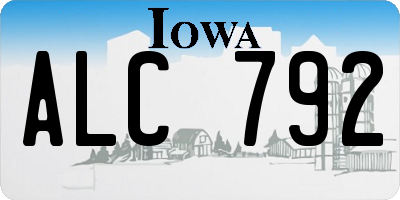 IA license plate ALC792