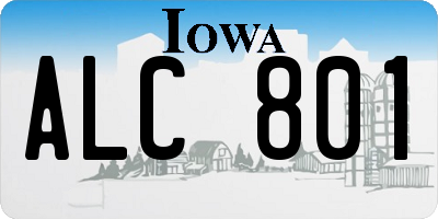 IA license plate ALC801