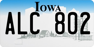 IA license plate ALC802