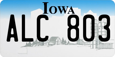 IA license plate ALC803