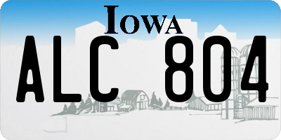 IA license plate ALC804