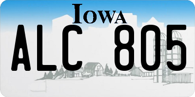 IA license plate ALC805