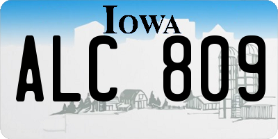 IA license plate ALC809