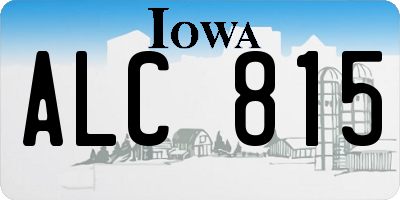 IA license plate ALC815