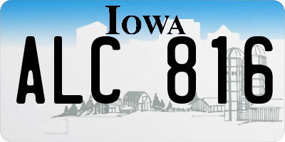 IA license plate ALC816