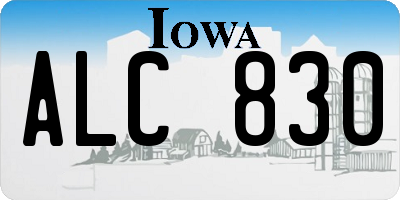 IA license plate ALC830
