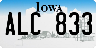 IA license plate ALC833