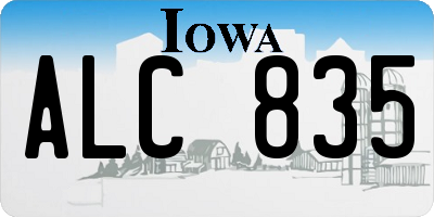 IA license plate ALC835