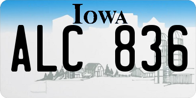 IA license plate ALC836