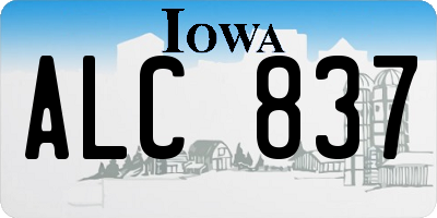 IA license plate ALC837