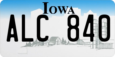 IA license plate ALC840