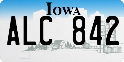 IA license plate ALC842