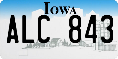 IA license plate ALC843