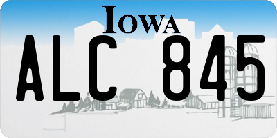 IA license plate ALC845
