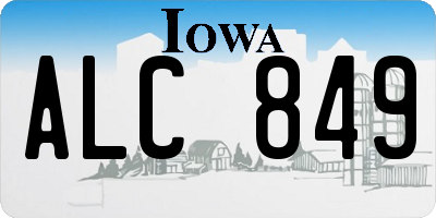 IA license plate ALC849