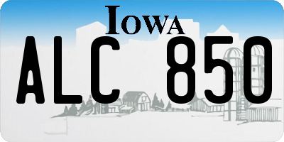 IA license plate ALC850