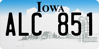 IA license plate ALC851