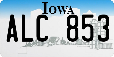 IA license plate ALC853