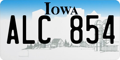 IA license plate ALC854