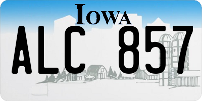IA license plate ALC857