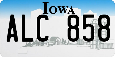 IA license plate ALC858