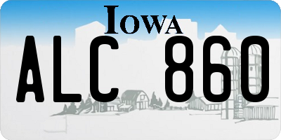 IA license plate ALC860