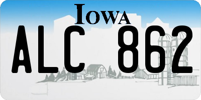 IA license plate ALC862