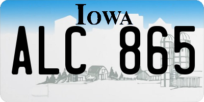 IA license plate ALC865