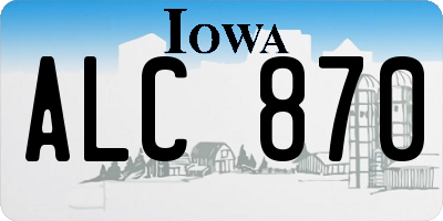 IA license plate ALC870