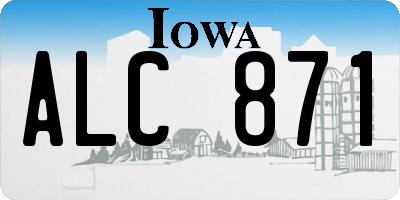 IA license plate ALC871