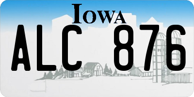 IA license plate ALC876