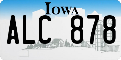 IA license plate ALC878