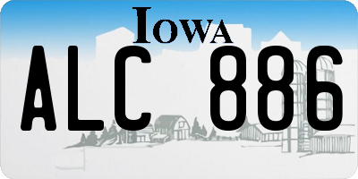 IA license plate ALC886