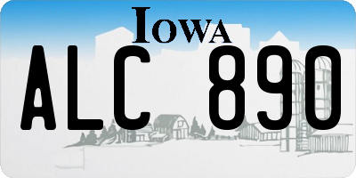IA license plate ALC890
