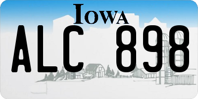 IA license plate ALC898