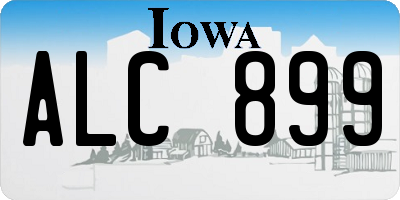 IA license plate ALC899
