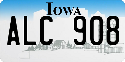 IA license plate ALC908