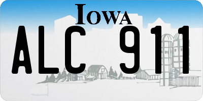 IA license plate ALC911